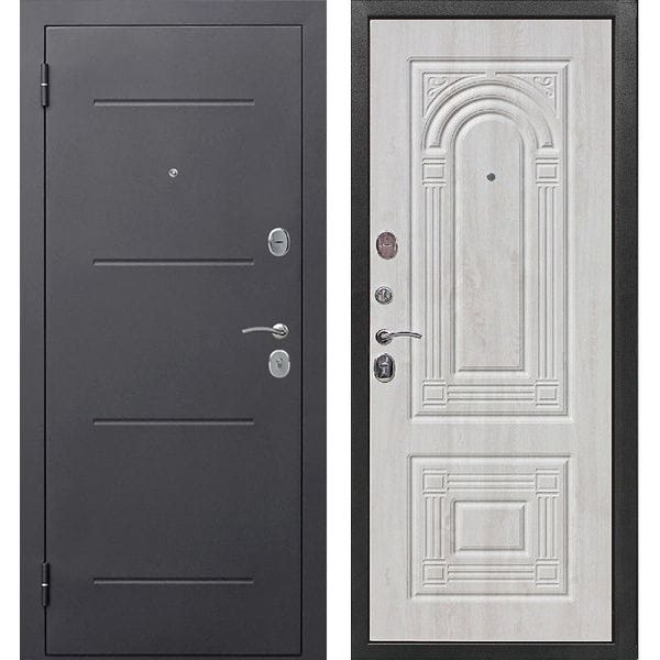 Входная дверь Гарда (Флоренция, 7,5 см, серебро, белый ясень)