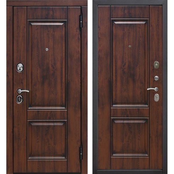 Входная дверь Вена (9,5 см, МДФ/МДФ, грецкий орех, грецкий орех, патина)