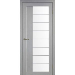 Межкомнатная дверь Optima Porte Турин 524 (АСС молдинг SC, дуб серый, остеклённая)