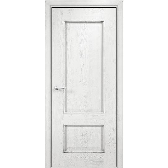 Межкомнатная дверь Оникс Марсель (эмаль белая патина серебро, глухая)
