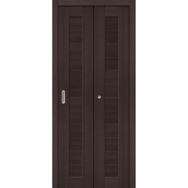Складная межкомнатная дверь Браво-21 (Wenge Veralinga, глухая)