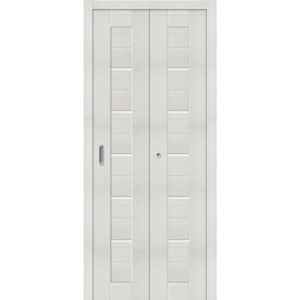 Складная межкомнатная дверь Браво-22 (Bianco Veralinga, остеклённая)