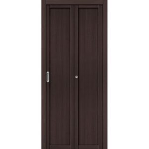 Складная межкомнатная дверь Твигги-M1 (Wenge Veralinga, глухая)