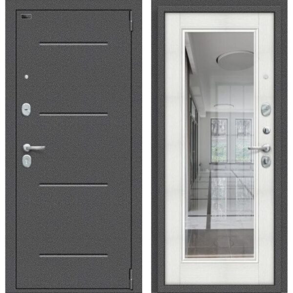 Входная дверь Porta S 104.П61 (антик серебро, bianco veralinga)