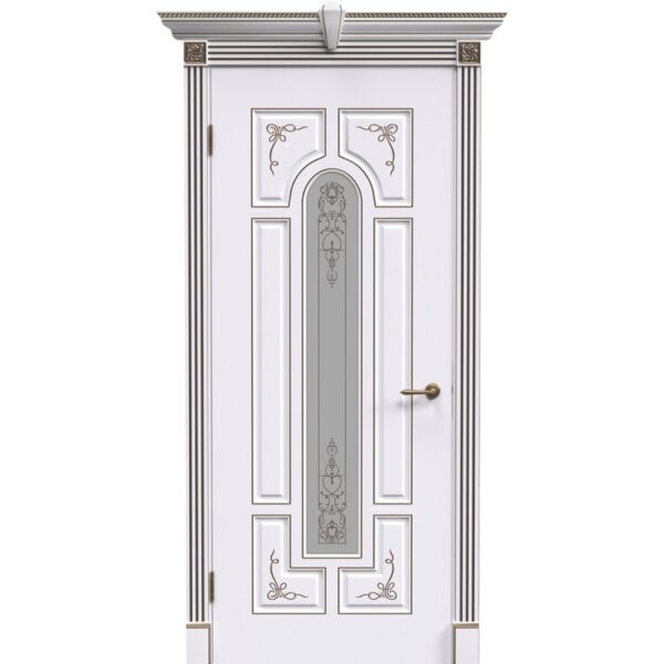 Межкомнатная дверь Safina Готика (Белая эмаль, остеклённая)