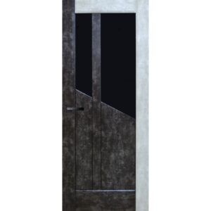 Межкомнатная дверь ДверКо Дао (Комбинированная, стекло черное)