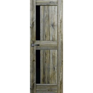 Межкомнатная дверь ДверКо Гранд (Дуб бомонт, стекло черное)