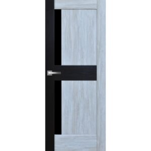 Межкомнатная дверь ДверКо Гранд (Комбинированный, стекло черное)