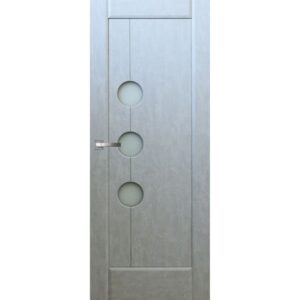 Межкомнатная дверь ДверКо Илюм (Холст крем, стекло белое)