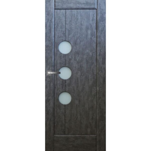 Межкомнатная дверь ДверКо Илюм (Холст мокко, стекло белое)