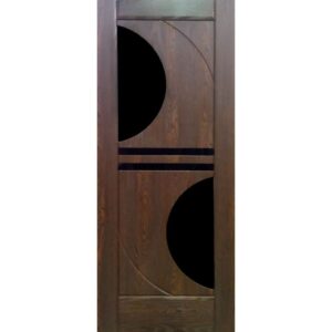 Межкомнатная дверь ДверКо Луна (Темная, стекло черное)