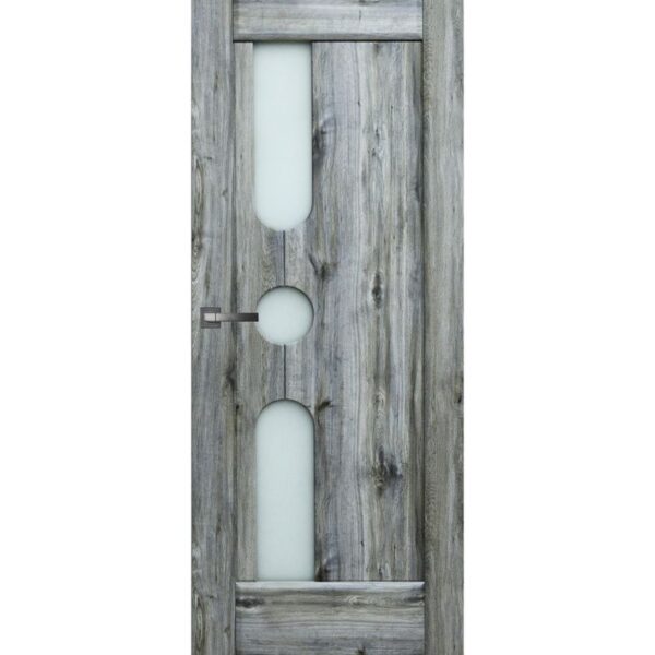 Межкомнатная дверь ДверКо Модус (Дуб бомонт грей, стекло белое)