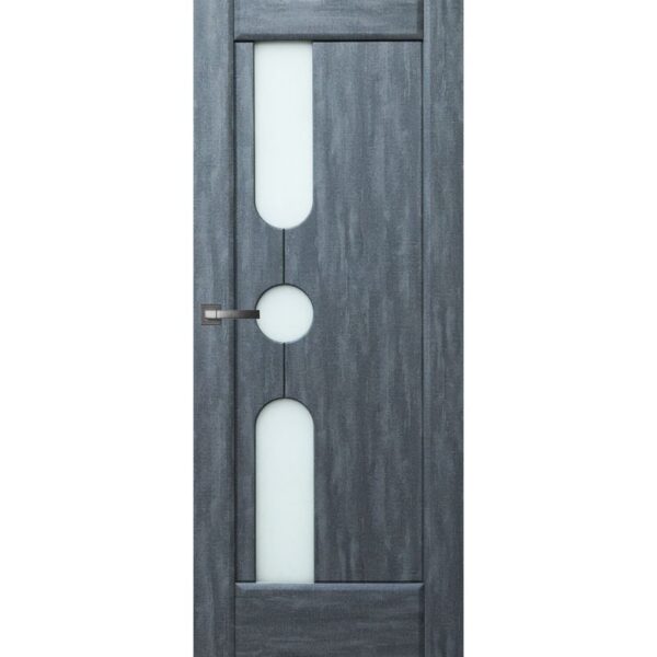 Межкомнатная дверь ДверКо Модус (Холст грей, стекло белое)