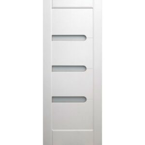 Межкомнатная дверь ДверКо Роял (Белая, стекло белое)