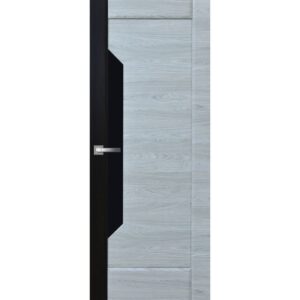 Межкомнатная дверь ДверКо Сектор (Комбинированная, стекло черное)