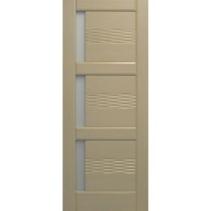 Межкомнатная дверь ДверКо Стиль (Дуб беленый, стекло белое)