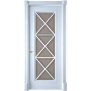Межкомнатная дверь Interne Doors Багет 17 (Белая эмаль, остеклённая)