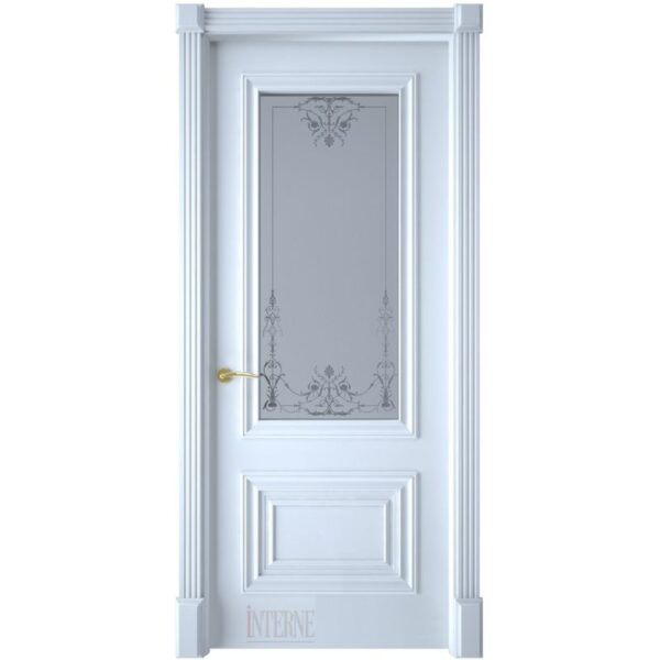 Межкомнатная дверь Interne Doors Багет Прима (Белая эмаль, остеклённая)