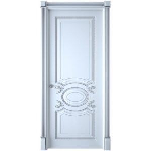 Межкомнатная дверь Interne Doors Галант (Белая эмаль, патина серебро, глухая)