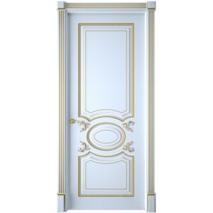 Межкомнатная дверь Interne Doors Галант (Белая эмаль, патина золото, глухая)