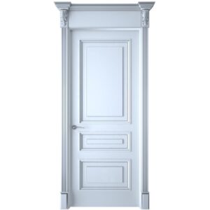 Межкомнатная дверь Interne Doors Кардинал 1/2 (Белая эмаль, патина серебро, глухая)