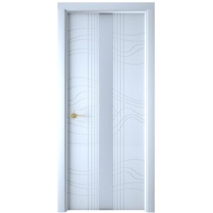 Межкомнатная дверь Interne Doors Line LP 12 (Белая эмаль, белое стекло)