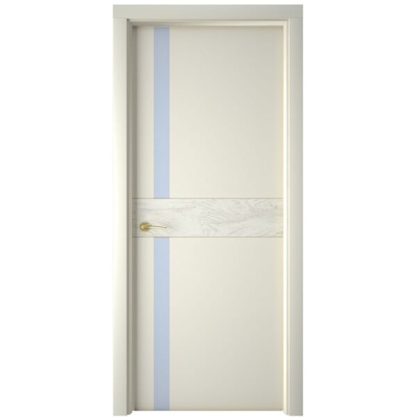 Межкомнатная дверь Interne Doors Line S2 (Слоновая кость, белое стекло)
