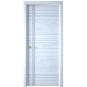 Межкомнатная дверь Interne Doors Line S3 (Белая эмаль, белое стекло)