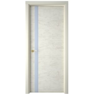Межкомнатная дверь Interne Doors Line S5 (Слоновая кость, белое стекло)