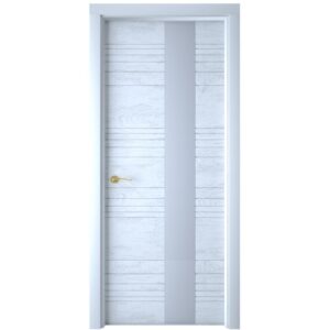 Межкомнатная дверь Interne Doors Line S8 (Белая эмаль, белое стекло)