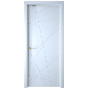 Межкомнатная дверь Interne Doors Line S9 (Белая эмаль, белое стекло)