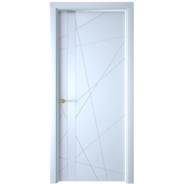 Межкомнатная дверь Interne Doors Line S9 (Белая эмаль, белое стекло)
