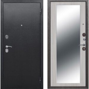 Входная дверь Гарда (серебро, зеркало, белый ясень)