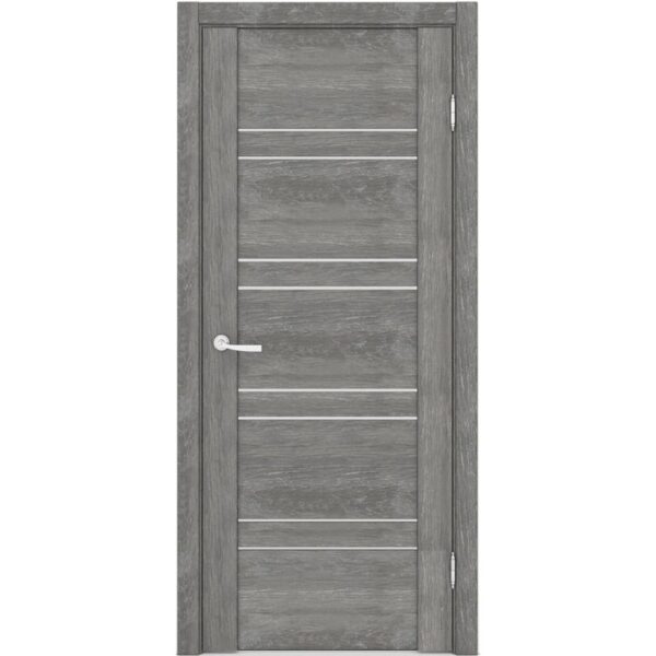 Межкомнатная дверь Петровская Б7 (дуб шале серебро, остеклённая)