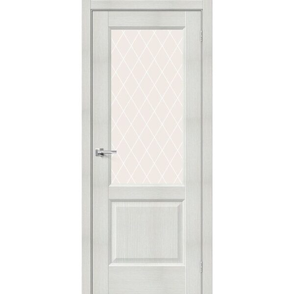Межкомнатная дверь Неоклассик-33 (Bianco Veralinga, остеклённая)
