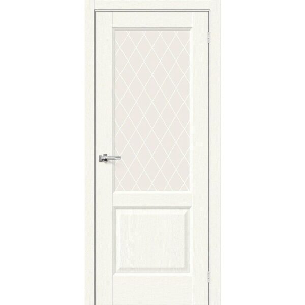 Межкомнатная дверь Неоклассик-33 (White Wood, остеклённая)