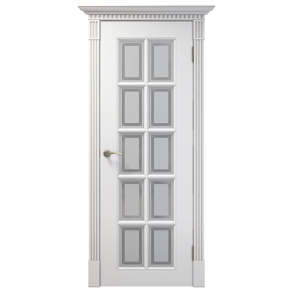 Межкомнатная дверь Арлес Афина К12 (Белый софт, остеклённая)