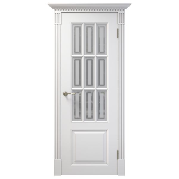 Межкомнатная дверь Арлес Афина К13 (Белый софт, остеклённая)