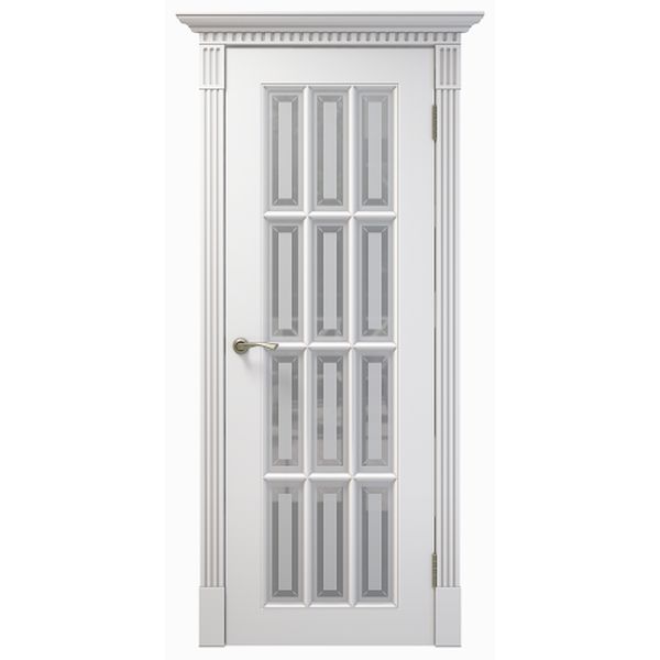 Межкомнатная дверь Арлес Афина К14 (Белый софт, остеклённая)
