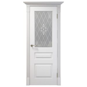 Межкомнатная дверь Арлес Афина К7 (Белый софт, остеклённая)