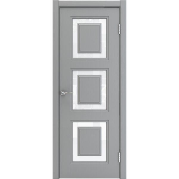 Межкомнатная дверь Арлес Аксиома 2 (Грей софт, белый триплекс)
