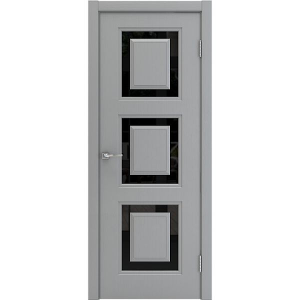 Межкомнатная дверь Арлес Аксиома 2 (Грей софт, черный триплекс)
