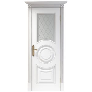 Межкомнатная дверь Арлес Амелия 2 (Белый софт, остеклённая)