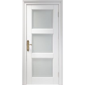 Межкомнатная дверь Арлес Династия 2 (Белый снег, остеклённая)