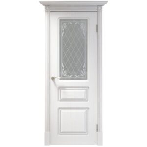 Межкомнатная дверь Арлес Марсель Кардинал (Белый софт, остеклённая)