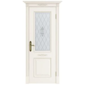 Межкомнатная дверь Арлес Миледи 2 (Белый снег, остеклённая)