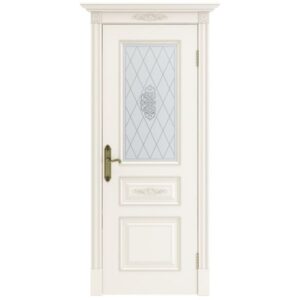 Межкомнатная дверь Арлес Миледи 3 (Белый снег, остеклённая)