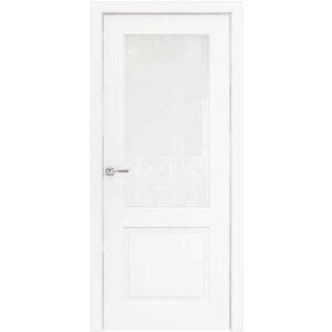 Межкомнатная дверь Арлес Паритет 2 (Белый снег, остеклённая)