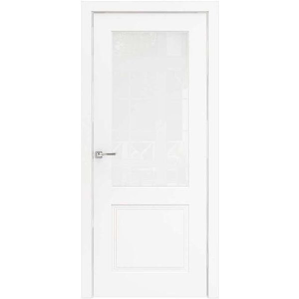 Межкомнатная дверь Арлес Паритет 2 (Белый снег, остеклённая)