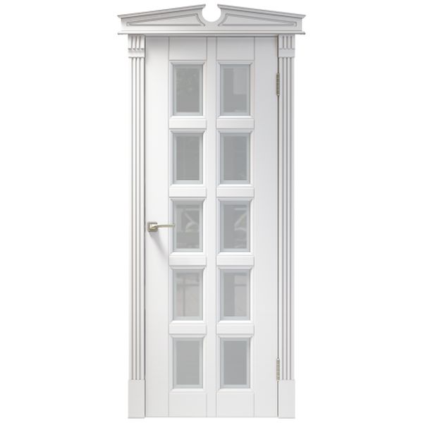 Межкомнатная дверь Арлес Венеция В1 (Белый софт, остеклённая)